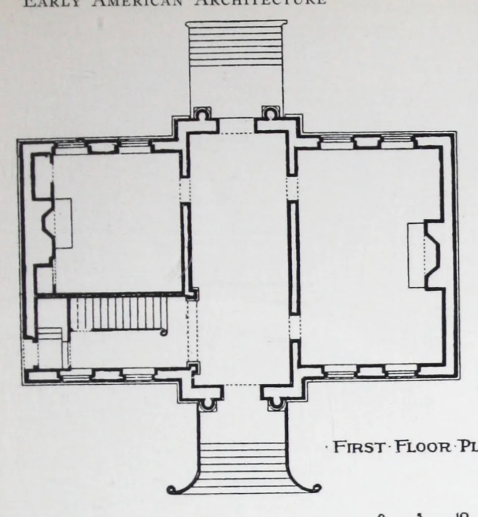 An illustration from Early American architecture : selected sketches and measured drawings showing colonial and Georgian design., 1920, leaf 38