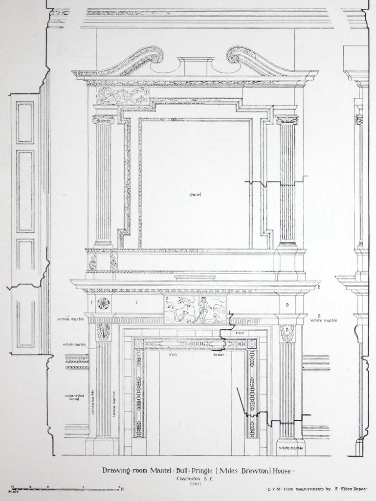 An illustration from Early American architecture : selected sketches and measured drawings showing colonial and Georgian design., 1920, leaf 52