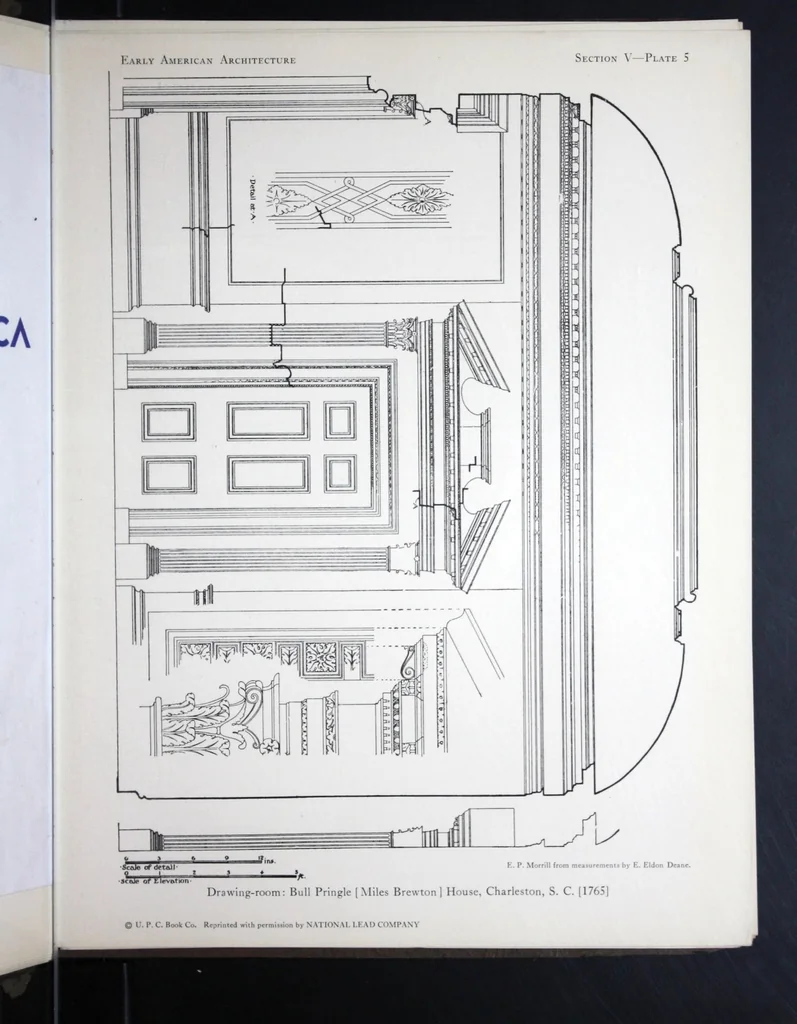 An illustration from Early American architecture : selected sketches and measured drawings showing colonial and Georgian design., 1920, leaf 56