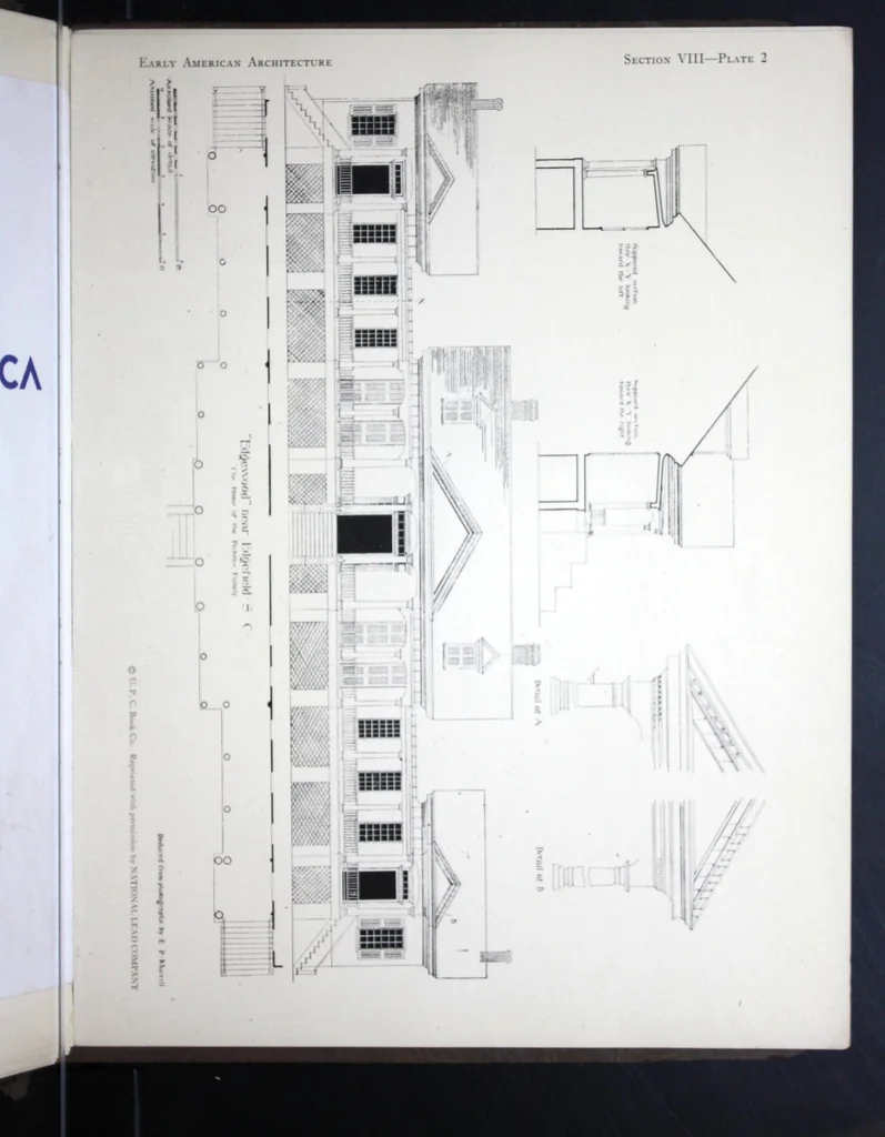 An illustration from Early American architecture : selected sketches and measured drawings showing colonial and Georgian design., 1920, leaf 82