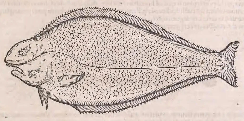 An illustration from Nomenclator aquatilium animantium : Icones animalium in mari et dulcibus aquis degentium plus quam DCC. cum nomenclaturis singulorum Latinis, Graecis, Italicis, Hispanicis, Gallicis, Germanicis, Anglicis, alijsq́[ue] interdum, per certos ordines digestae ..., 1606, leaf 134