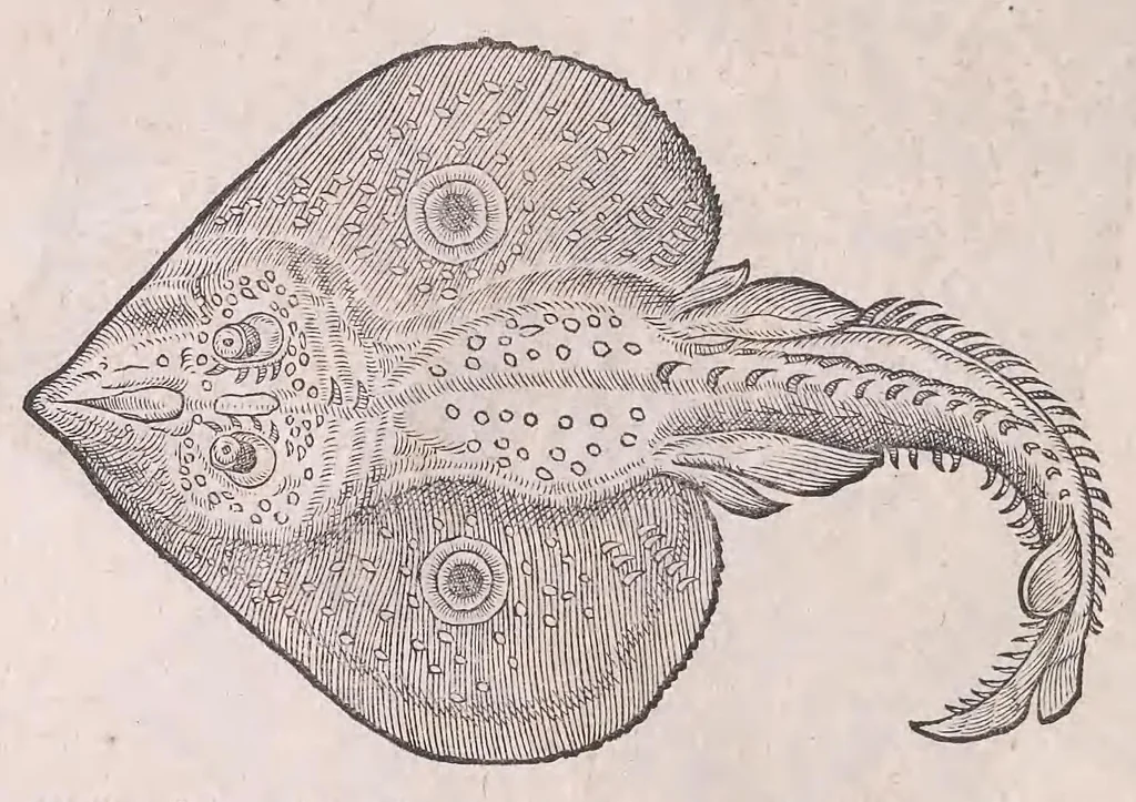 An illustration from Nomenclator aquatilium animantium : Icones animalium in mari et dulcibus aquis degentium plus quam DCC. cum nomenclaturis singulorum Latinis, Graecis, Italicis, Hispanicis, Gallicis, Germanicis, Anglicis, alijsq́[ue] interdum, per certos ordines digestae ..., 1606, leaf 163