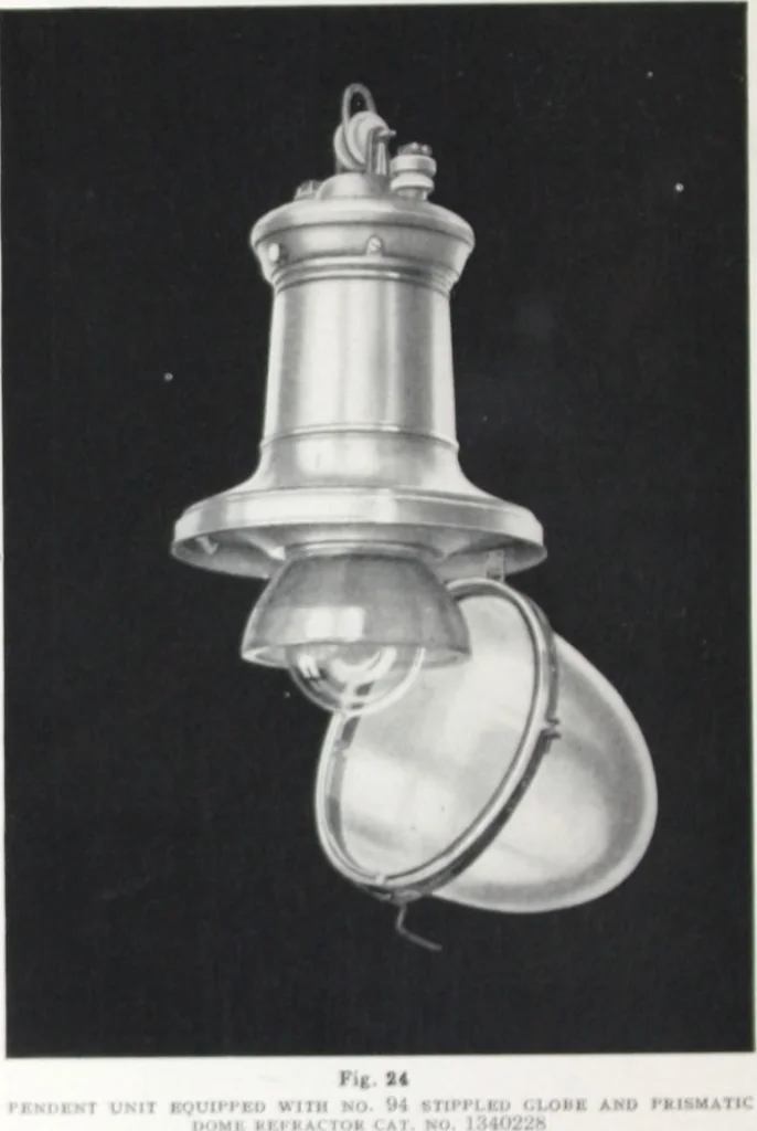 An illustration from Novalux street lighting units (pendent and bracket types) for Mazda series lamps., 1919, leaf 35