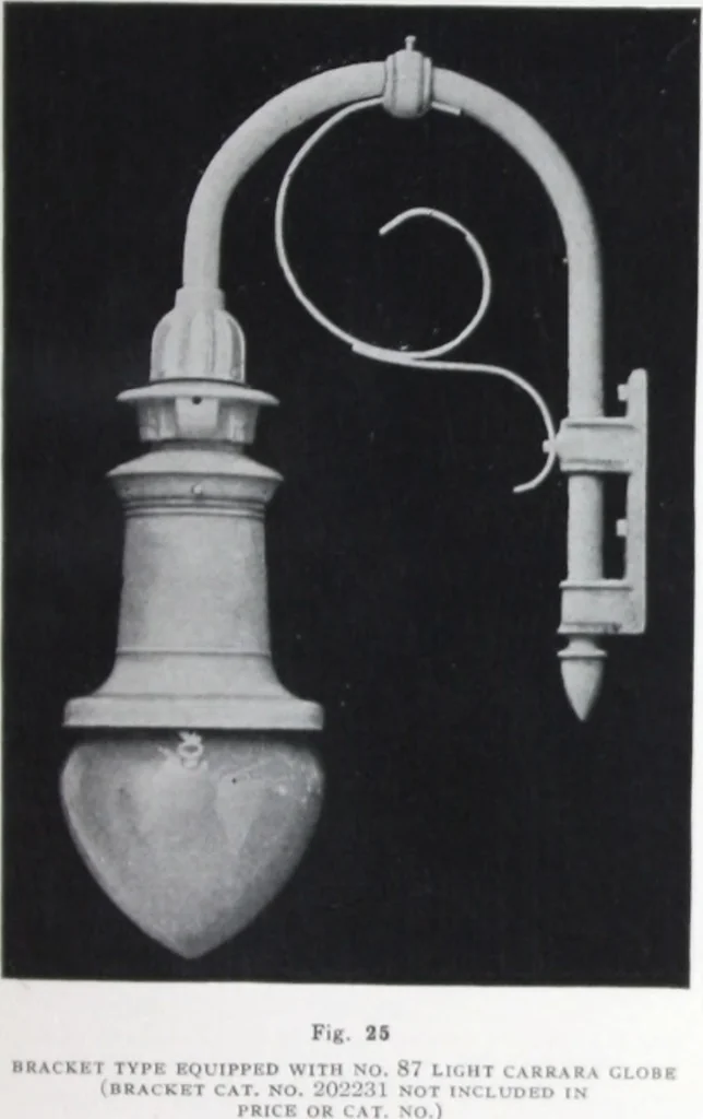 An illustration from Novalux street lighting units (pendent and bracket types) for Mazda series lamps., 1919, leaf 36