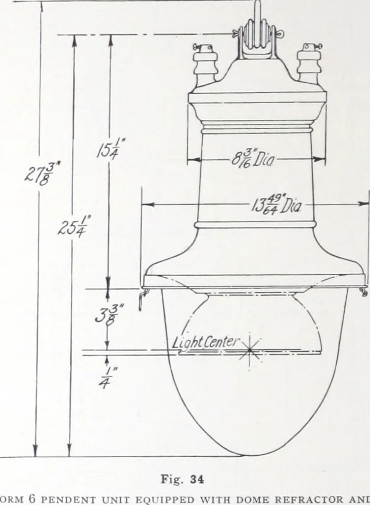 An illustration from Novalux street lighting units (pendent and bracket types) for Mazda series lamps., 1919, leaf 45