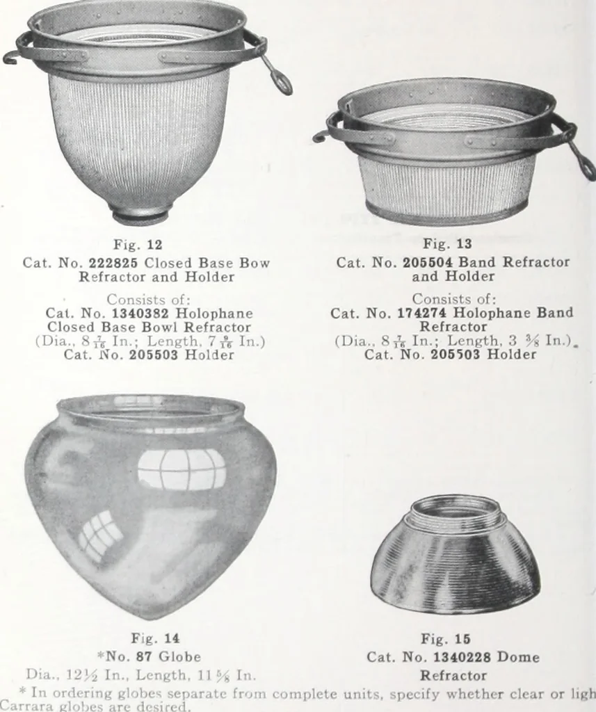An illustration from Novalux street lighting units (pendent and bracket types) for Mazda series lamps, 1920, leaf 29