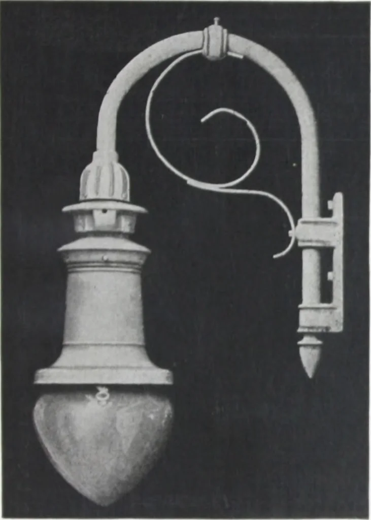 An illustration from Novalux street lighting units (pendent and bracket types) for Mazda series lamps, 1920, leaf 36