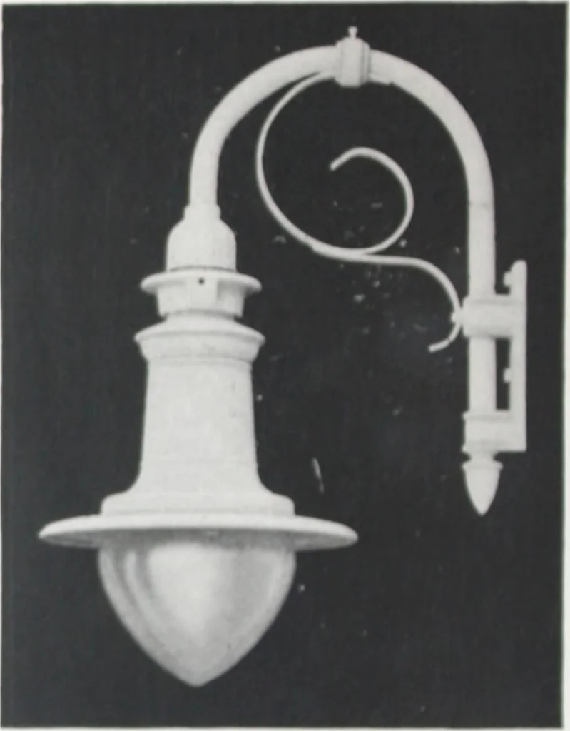 An illustration from Novalux street lighting units (pendent and bracket types) for Mazda series lamps, 1920, leaf 37