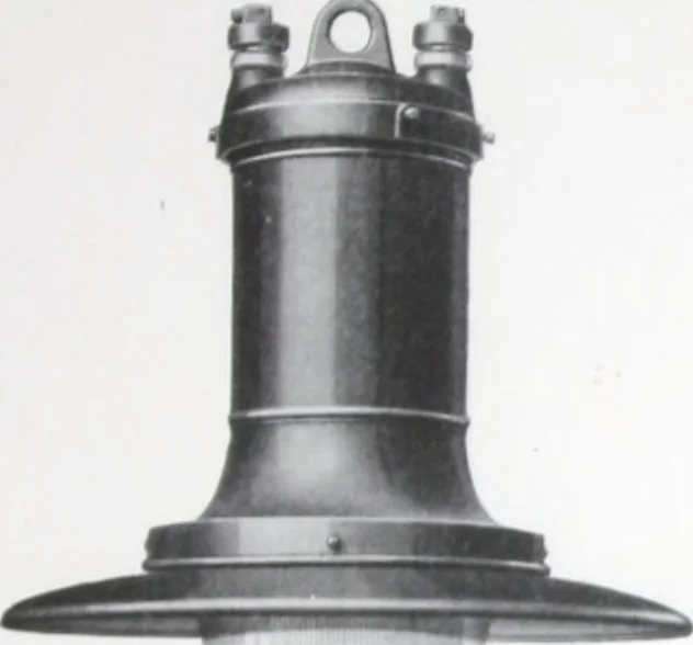 An illustration from Novalux street lighting units (pendent and bracket types) for Mazda series lamps, 1920, leaf 58