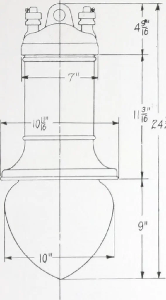 An illustration from Novalux street lighting units (pendent and bracket types) for Mazda series lamps, 1920, leaf 64