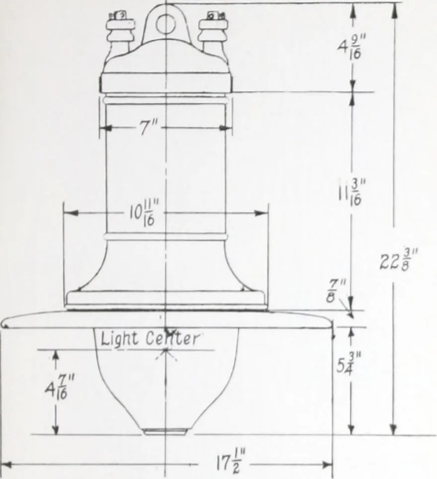 An illustration from Novalux street lighting units (pendent and bracket types) for Mazda series lamps, 1920, leaf 66