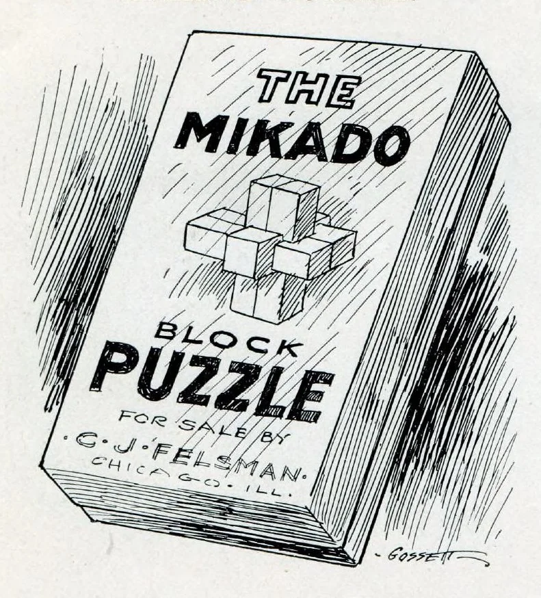 An illustration from Novelties, Jokes, Tricks, Puzzles, Magic, From All Over The World And Every Where Else, 1913, C. J. Felsman, 1913, leaf 20