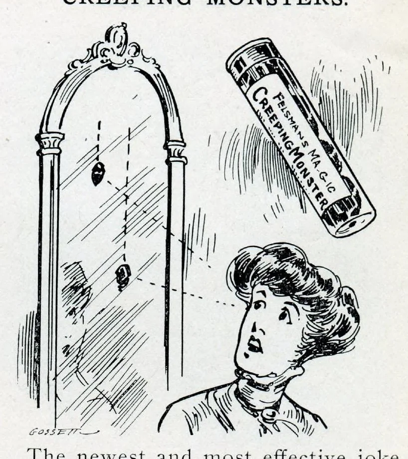 An illustration from Novelties, Jokes, Tricks, Puzzles, Magic, From All Over The World And Every Where Else, 1913, C. J. Felsman, 1913, leaf 7