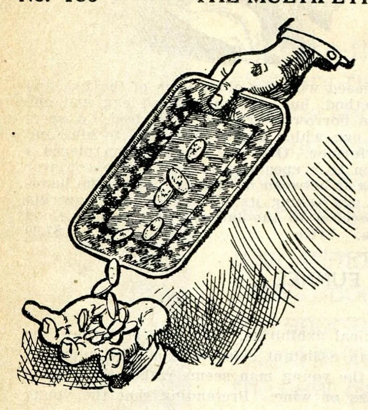 An illustration from Novelties, Jokes, Tricks, Puzzles, Magic, From All Over The World And Every Where Else, 1924, A. P. Felsman, 1924, leaf 63