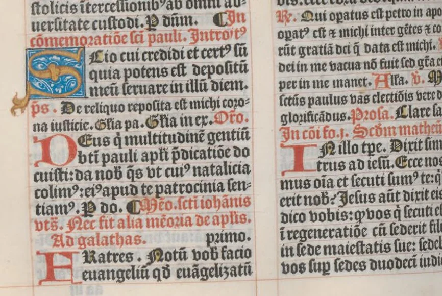 An illustration from Missale Parisiense., leaf 411