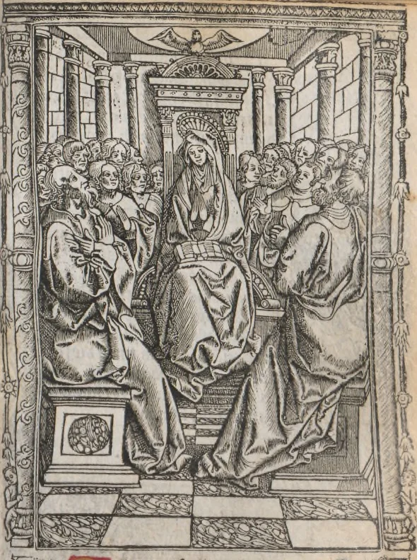 An illustration from [Horae ad usum Romanum. Lat. et fr. :] Heures à l’usaige de Romme, 1505, leaf 100