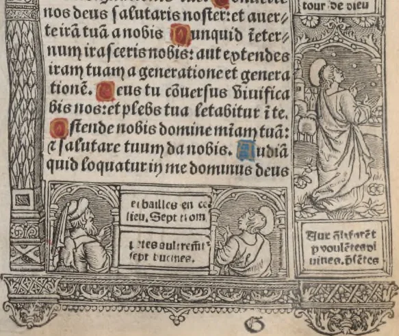 An illustration from [Horae ad usum Romanum. Lat. et fr. :] Heures à l’usaige de Romme, 1505, leaf 104