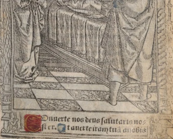 An illustration from [Horae ad usum Romanum. Lat. et fr. :] Heures à l’usaige de Romme, 1505, leaf 144