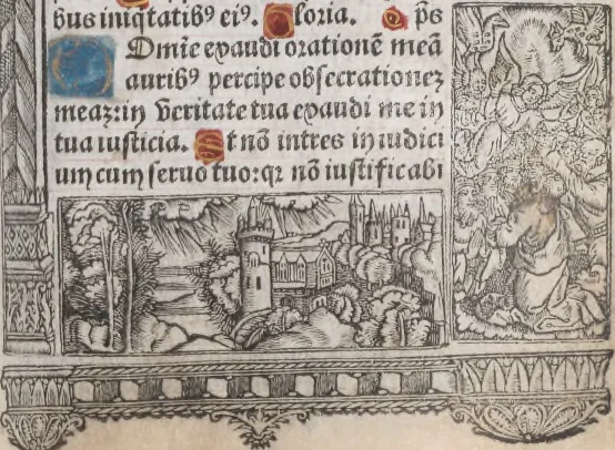 An illustration from [Horae ad usum Romanum. Lat. et fr. :] Heures à l’usaige de Romme, 1505, leaf 176