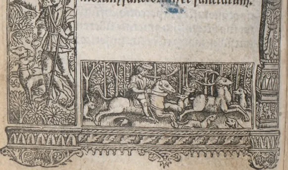 An illustration from [Horae ad usum Romanum. Lat. et fr. :] Heures à l’usaige de Romme, 1505, leaf 235