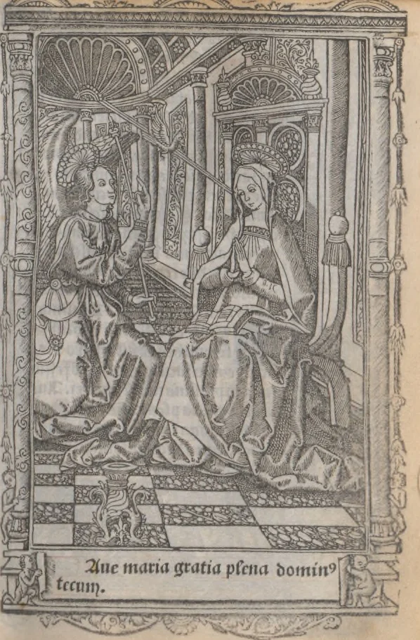 An illustration from [Horae ad usum Romanum. Lat. et fr. :] Heures à l’usaige de Romme, 1505, leaf 62
