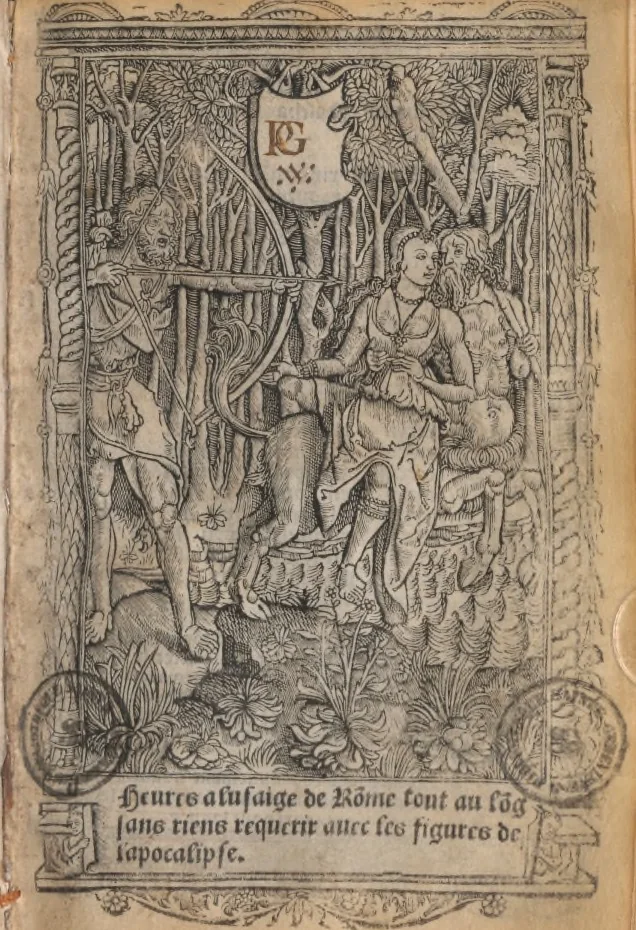 An illustration from [Horae ad usum Romanum. Lat. et fr. :] Heures à l’usaige de Romme, 1505, leaf 8