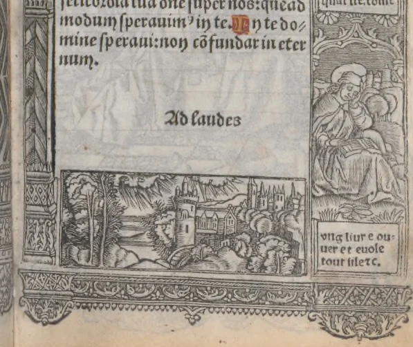 An illustration from [Horae ad usum Romanum. Lat. et fr. :] Heures à l’usaige de Romme, 1505, leaf 82
