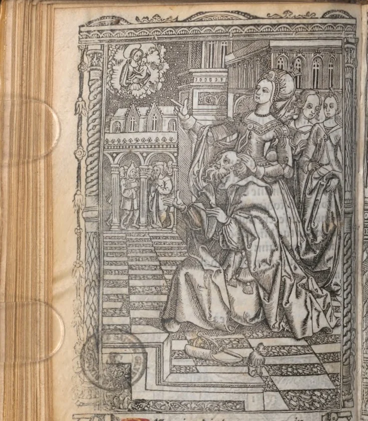 An illustration from [Horae ad usum Romanum. Lat. et fr. :] Heures à l’usaige de Romme, 1505, leaf 83