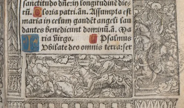 An illustration from [Horae ad usum Romanum. Lat. et fr. :] Heures à l’usaige de Romme, 1505, leaf 84