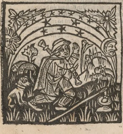 An illustration from [Calendrier des bergers :] Kalendrier et compost des bergiers, 1506, leaf 117
