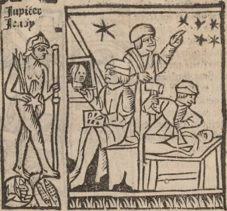 An illustration from [Calendrier des bergers :] Kalendrier et compost des bergiers, 1506, leaf 144