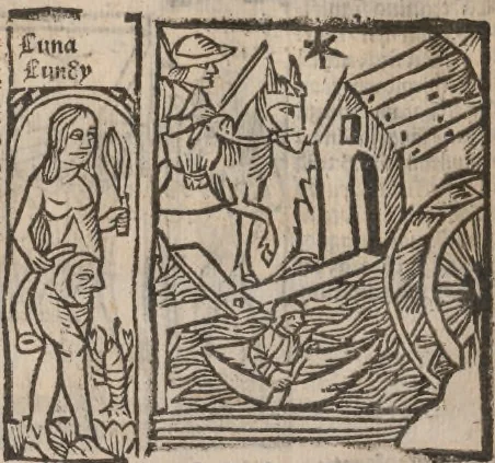 An illustration from [Calendrier des bergers :] Kalendrier et compost des bergiers, 1506, leaf 145