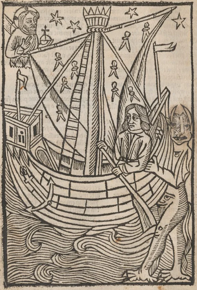 An illustration from [Calendrier des bergers :] Kalendrier et compost des bergiers, 1506, leaf 85