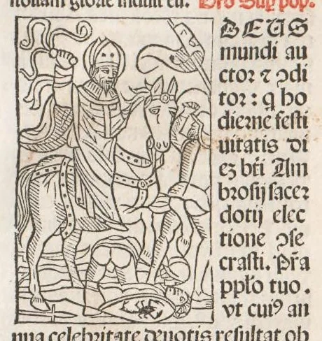 An illustration from Missale Ambrosianum, leaf 38