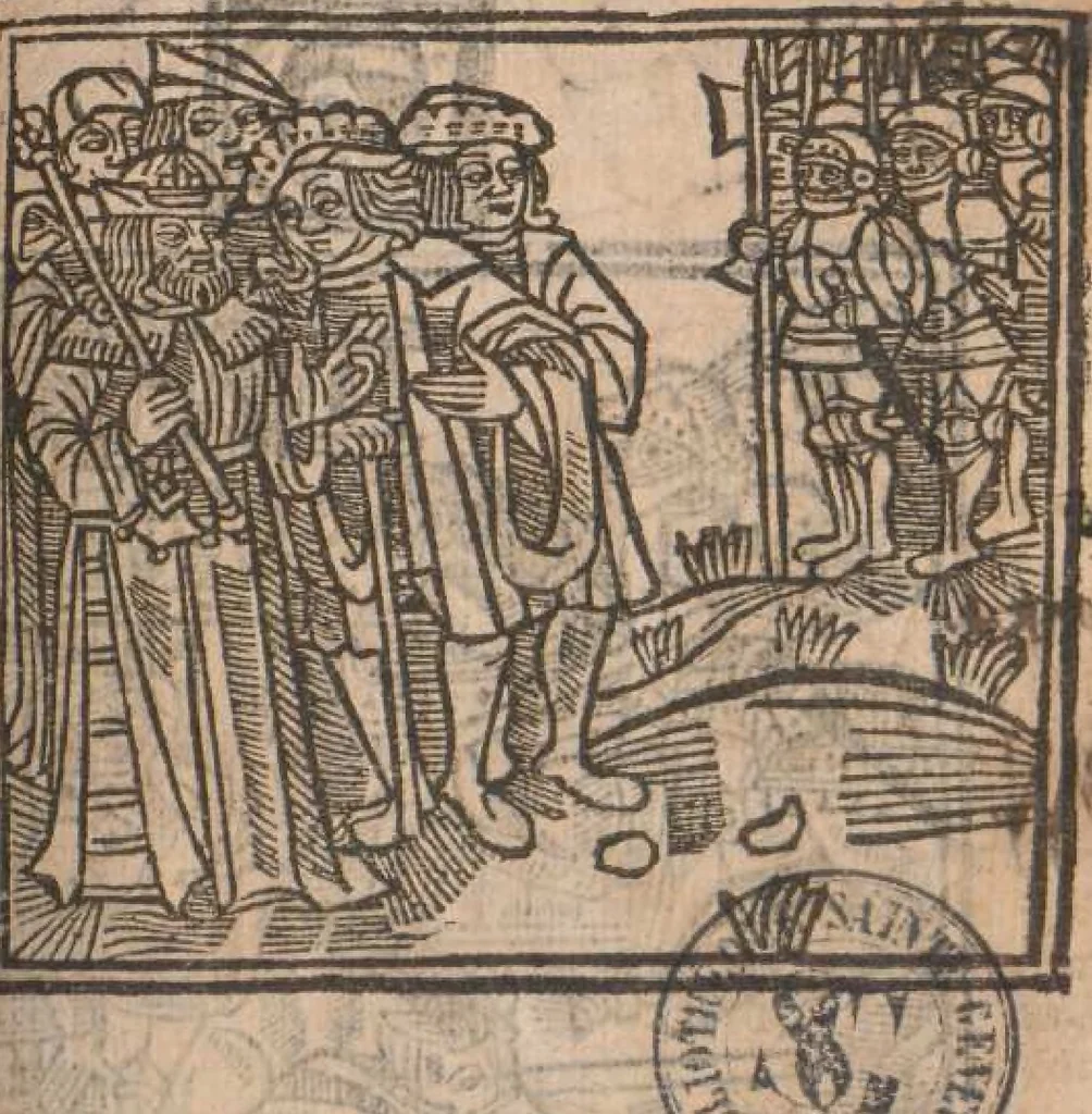 An illustration from La Victoire du roy contre les Véniciens, 1509, leaf 68