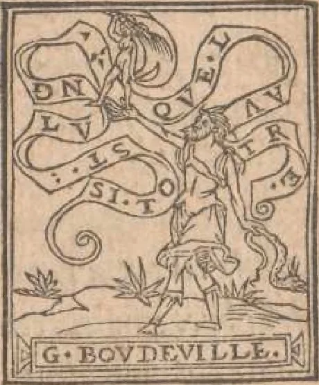 An illustration from Discours de la bataille de Cerizolles. Reveu, corrigé, et augmenté au vray oultre les précédentes Impressions. Item y est adjousté la Prinse de troys Villes, faicte sur nos Ennemys de la les Montz depuis la susdicte Bataille, 1544, leaf 6