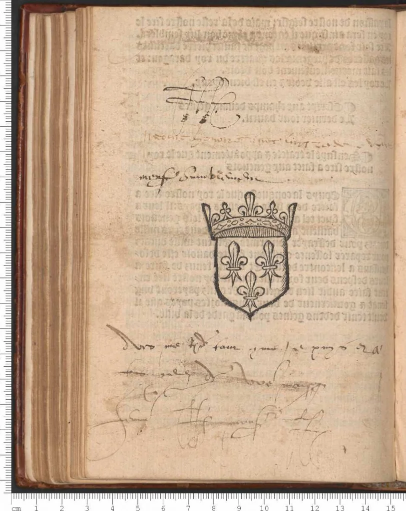 An illustration from L'Assault bataille et conqueste sur les Genevoys faicte par le Roy de france trescrestien Louis douziesme... Et la trahison que les genevois ont cuide faire. Et aussi la misericorde et appointement que le Roy nostre sire leur a fait., 1507, leaf 13