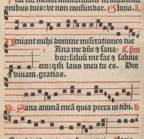 An illustration from [Psalterium Parisiense :] Psalterium ad usum Parisiensem cum invitatoriis antiphonisque. Hymni. Commune Sanctorum. Missae de sancto Spiritu, de Beata Virgine Maria et de defunctis., leaf 249