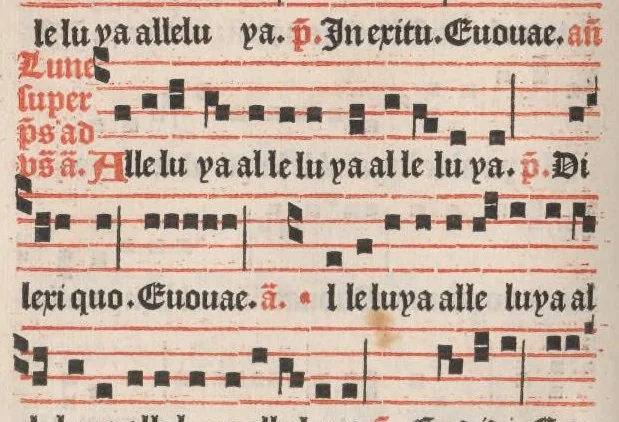 An illustration from [Psalterium Parisiense :] Psalterium ad usum Parisiensem cum invitatoriis antiphonisque. Hymni. Commune Sanctorum. Missae de sancto Spiritu, de Beata Virgine Maria et de defunctis., leaf 313