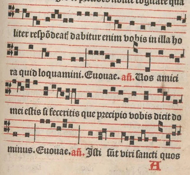 An illustration from [Psalterium Parisiense :] Psalterium ad usum Parisiensem cum invitatoriis antiphonisque. Hymni. Commune Sanctorum. Missae de sancto Spiritu, de Beata Virgine Maria et de defunctis., leaf 476