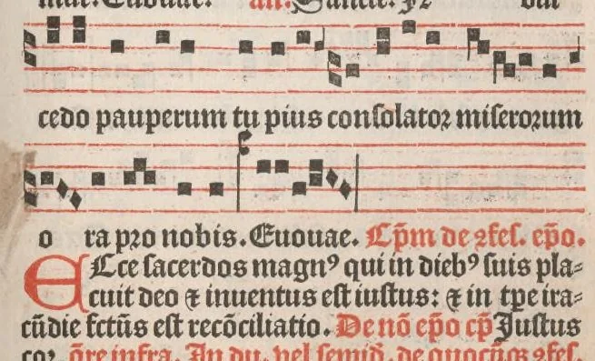 An illustration from [Psalterium Parisiense :] Psalterium ad usum Parisiensem cum invitatoriis antiphonisque. Hymni. Commune Sanctorum. Missae de sancto Spiritu, de Beata Virgine Maria et de defunctis., leaf 514