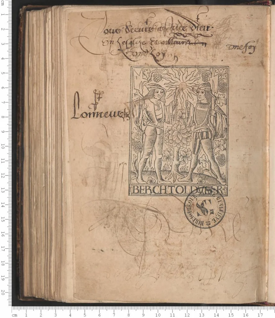 An illustration from [Psalterium Parisiense :] Psalterium ad usum Parisiensem cum invitatoriis antiphonisque. Hymni. Commune Sanctorum. Missae de sancto Spiritu, de Beata Virgine Maria et de defunctis., leaf 587