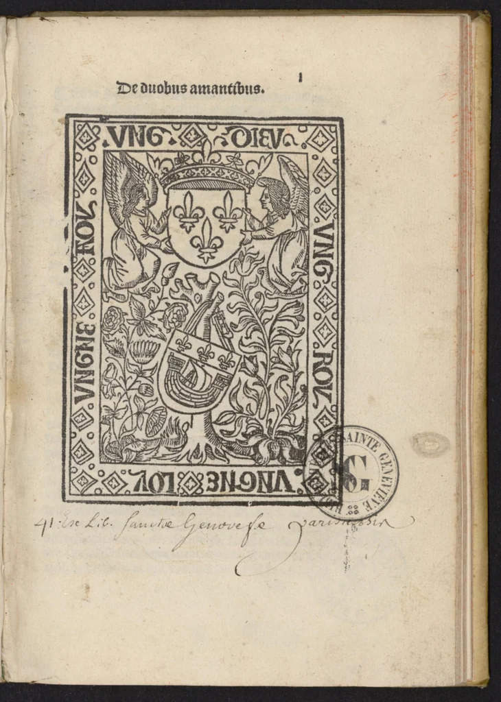 An illustration from De duobus amantibus, leaf 6