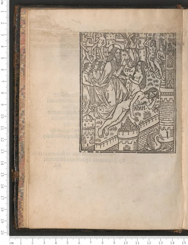 An illustration from [Horae ad usum Parisiensem :] Heures de nostre dame en francoys et en latin, leaf 15