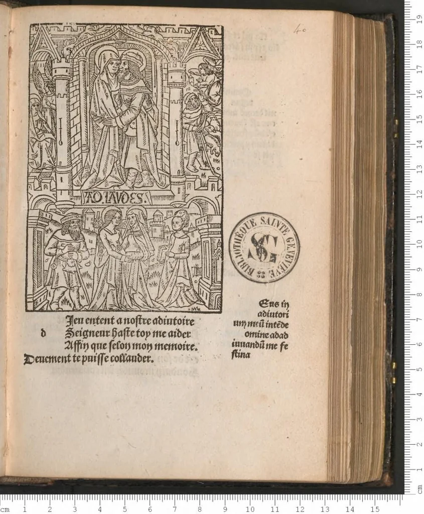 An illustration from [Horae ad usum Parisiensem :] Heures de nostre dame en francoys et en latin, leaf 92