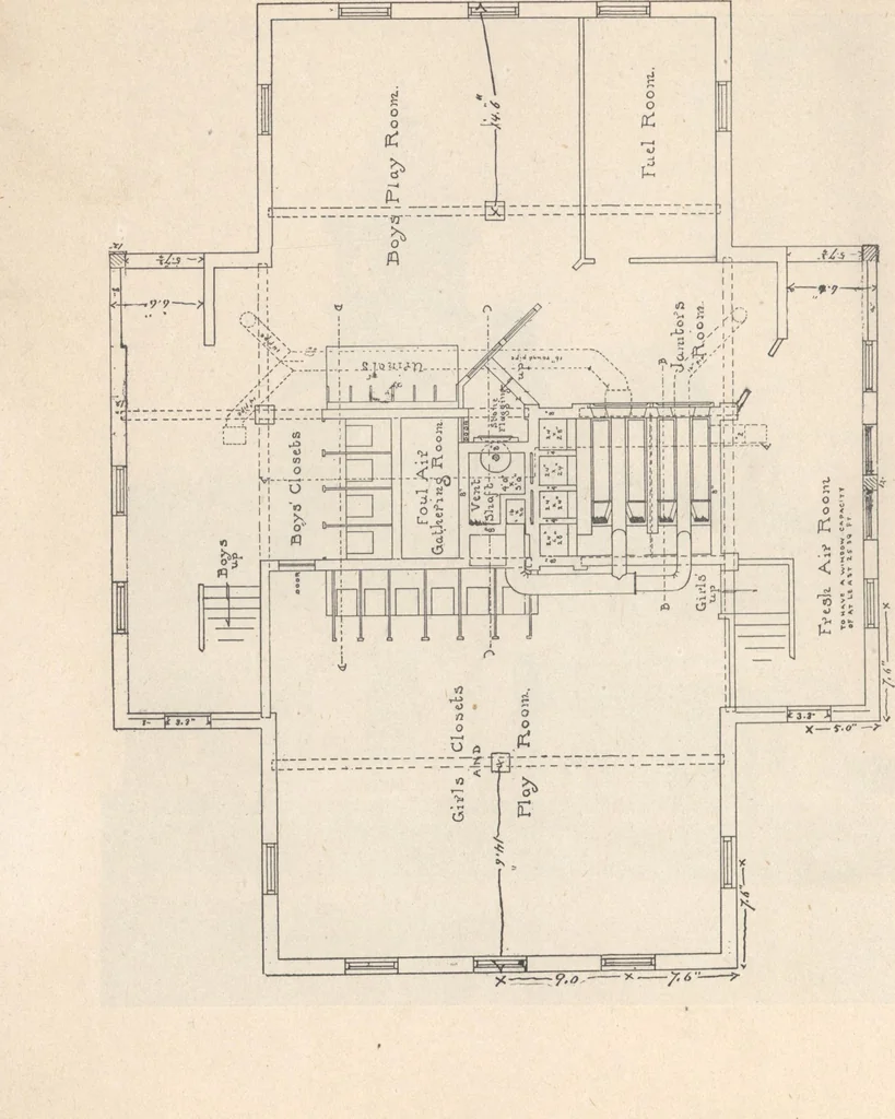 An illustration from Architecture ventilation and furnishing of school houses, 1892, leaf 49