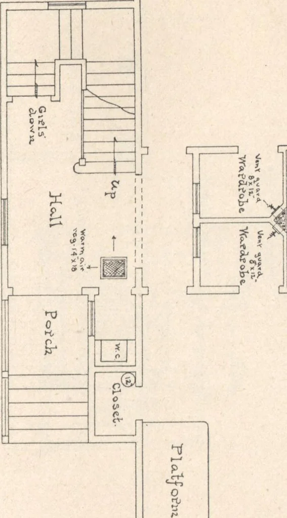 An illustration from Architecture ventilation and furnishing of school houses, 1892, leaf 50