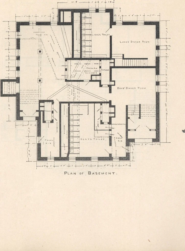 An illustration from Architecture ventilation and furnishing of school houses, 1892, leaf 66