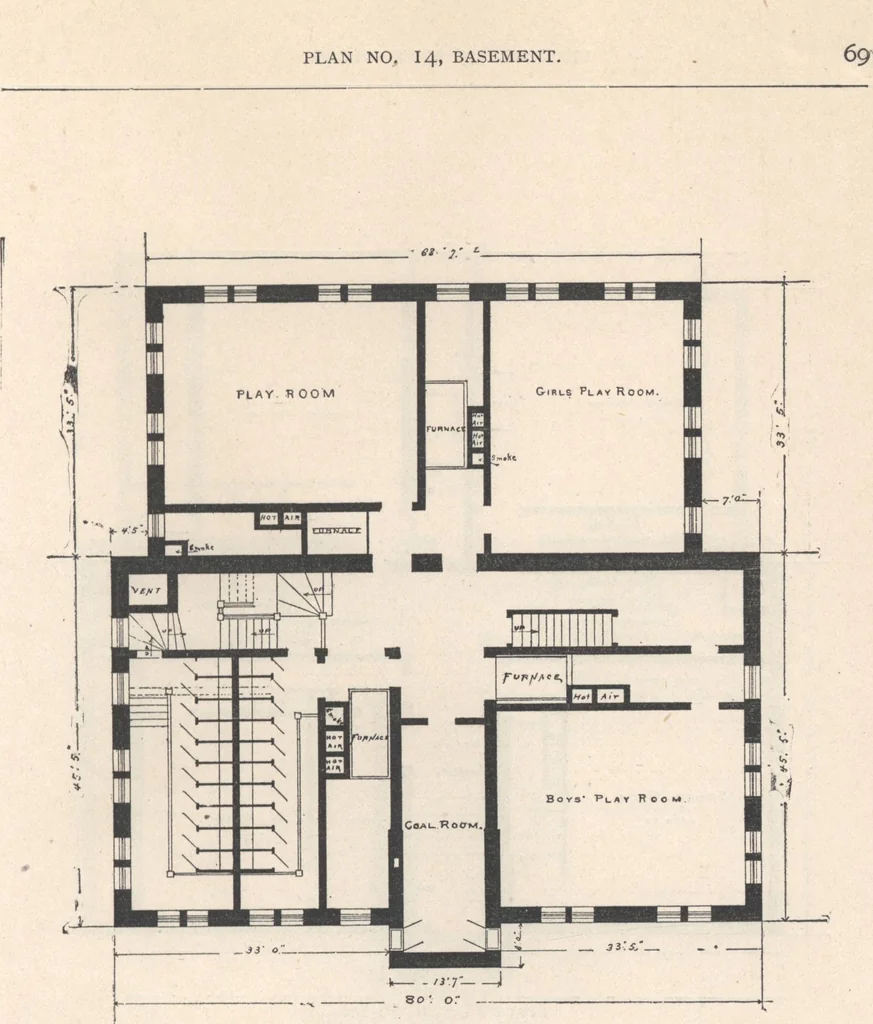 An illustration from Architecture ventilation and furnishing of school houses, 1892, leaf 70