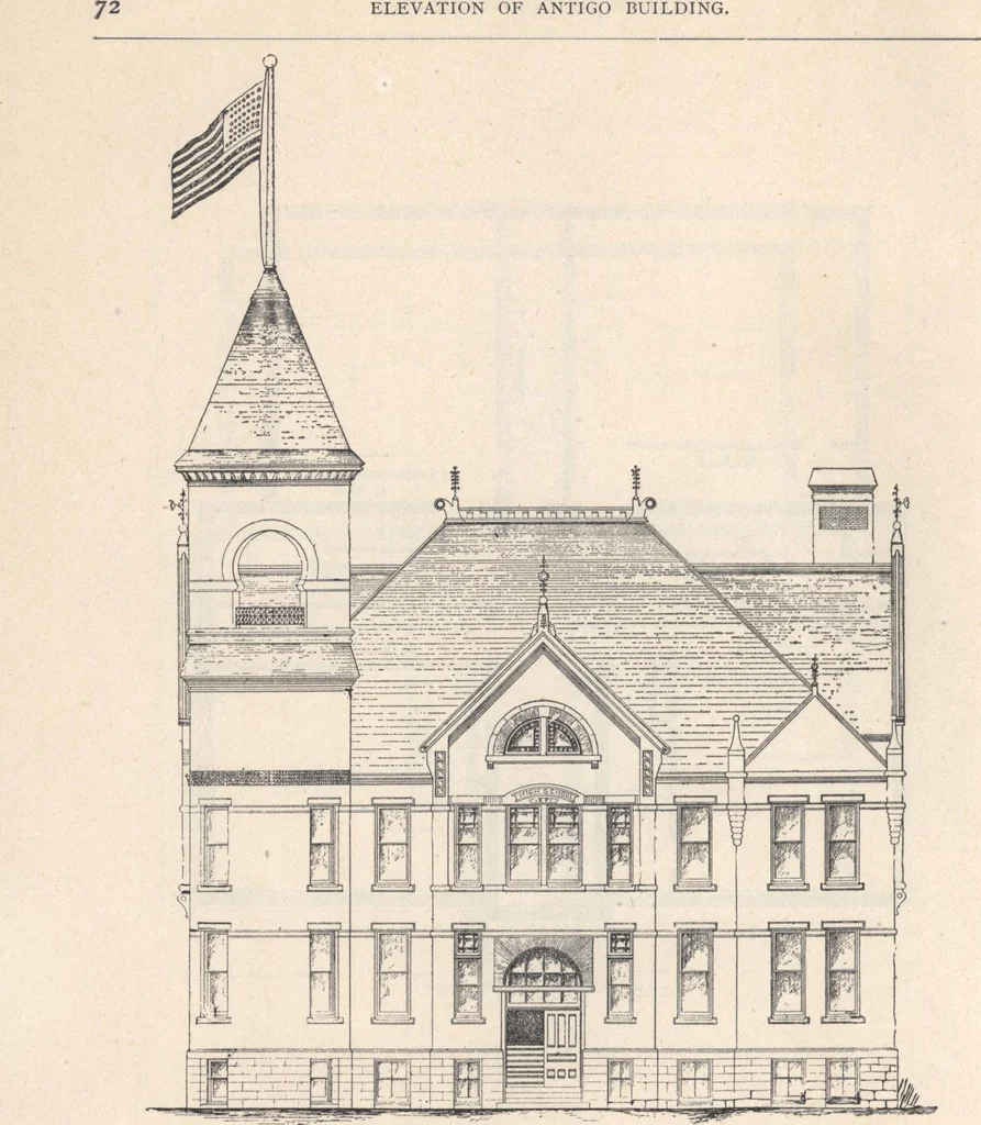 An illustration from Architecture ventilation and furnishing of school houses, 1892, leaf 73